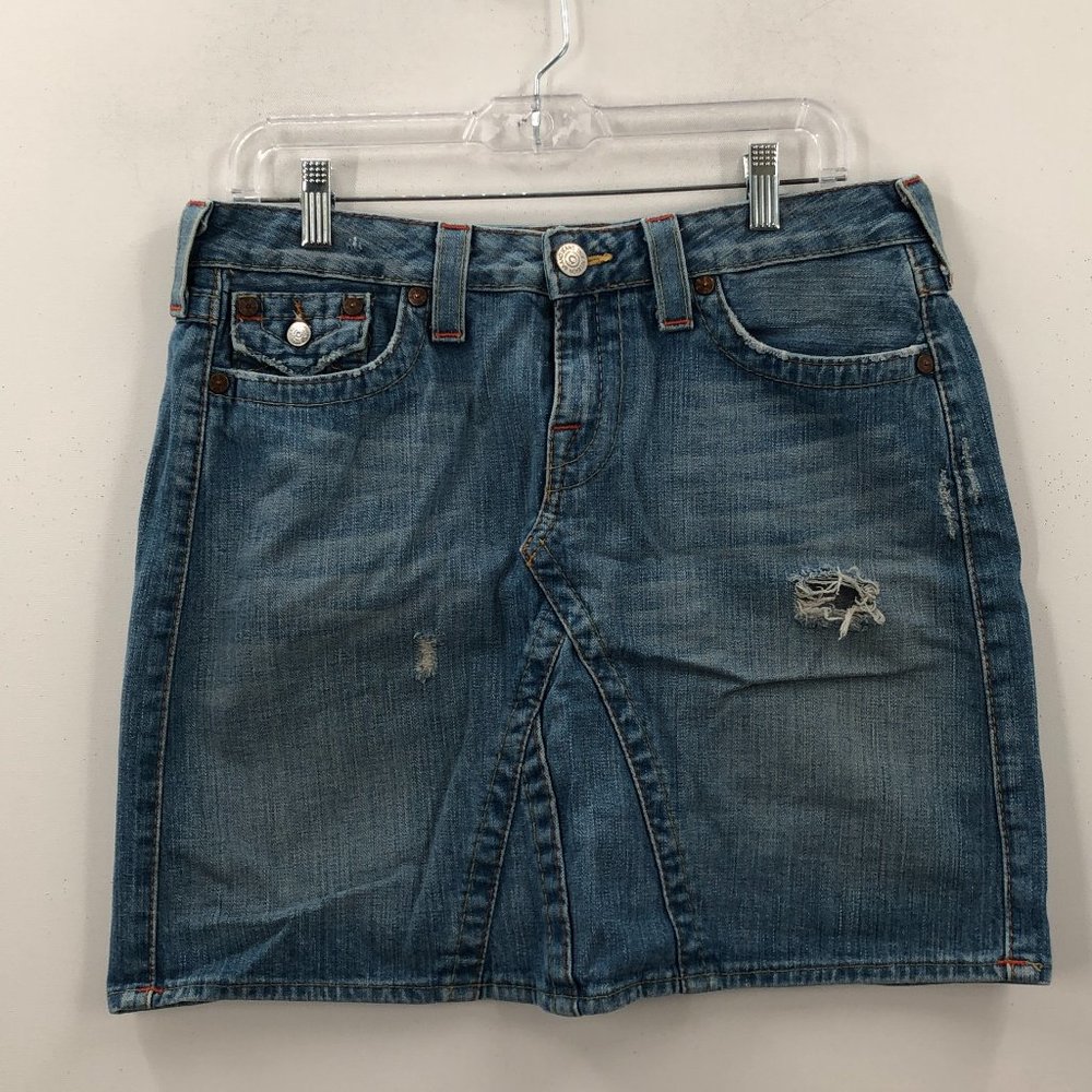 True Religion Blue Denim Mini Skirt